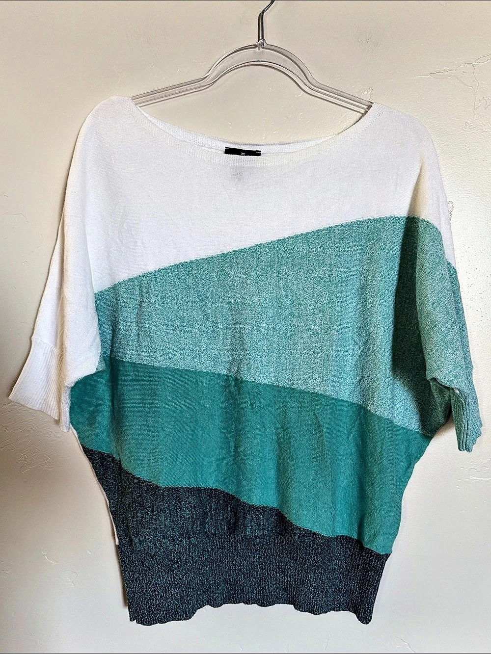 Cotton Knit Color Block Top Size Small